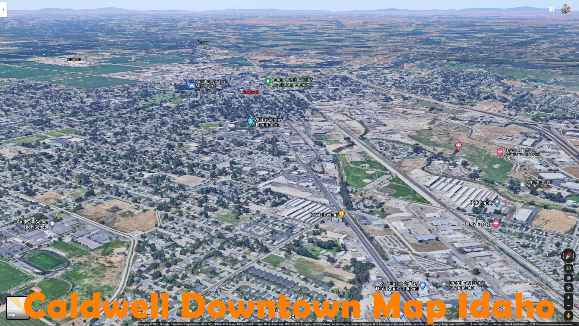 Caldwell Downtown Map Idaho